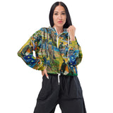 Van Gogh Collage Women’s cropped windbreaker - Objet D'Art