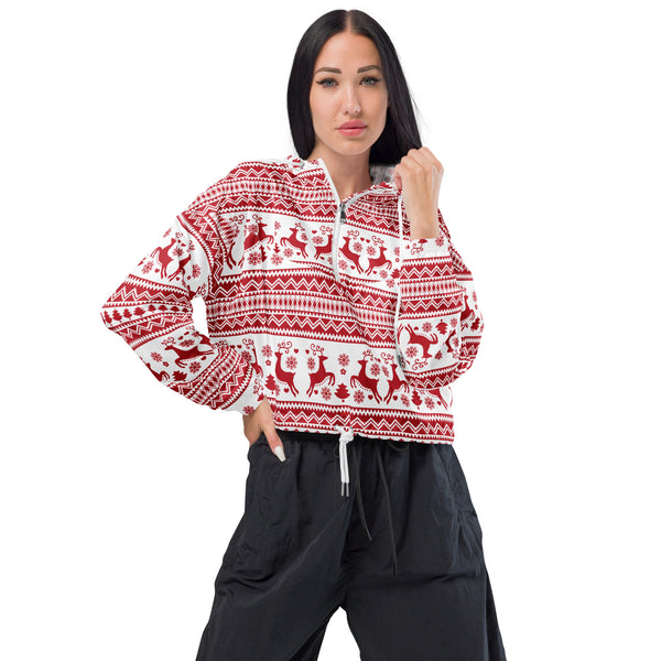 Winter Wonderland Women’s cropped windbreaker - Objet D'Art