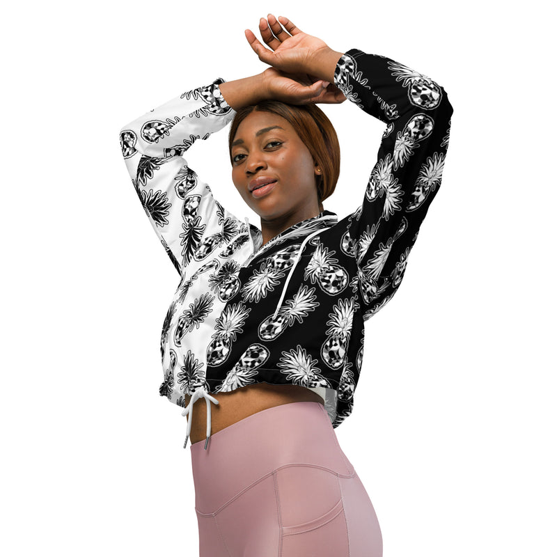 Bauhaus Pineapples Women’s cropped windbreaker - Objet D'Art