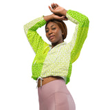 Two-Tone Lime Green Women’s cropped windbreaker - Objet D'Art