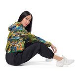 Van Gogh Collage Women’s cropped windbreaker - Objet D'Art