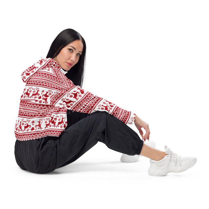 Winter Wonderland Women’s cropped windbreaker - Objet D'Art