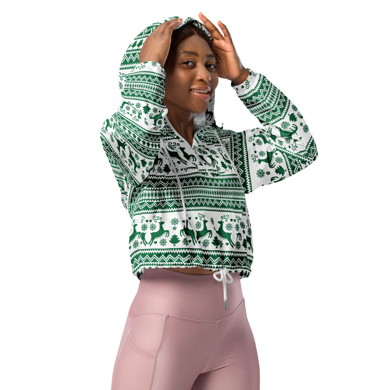 Winter Wonderland Women’s cropped windbreaker - Objet D'Art