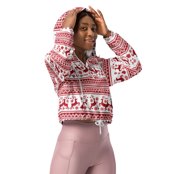 Winter Wonderland Women’s cropped windbreaker - Objet D'Art