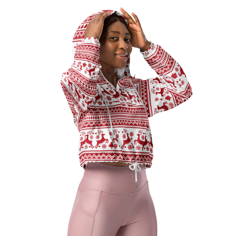 Winter Wonderland Women’s cropped windbreaker - Objet D'Art