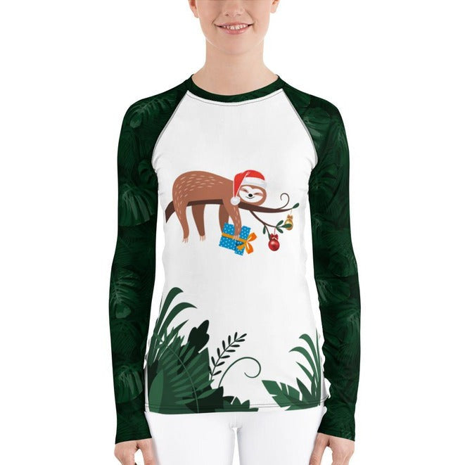 Keeping Pace with the Holidays Women's Rash Guard - Objet D'Art