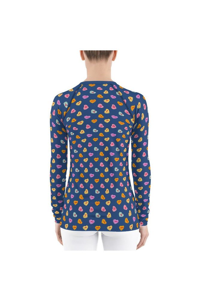 Valentine's Day Candy Print Women's Rash Guard - Objet D'Art