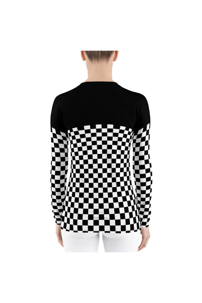 Checkered Women's Rash Guard - Objet D'Art