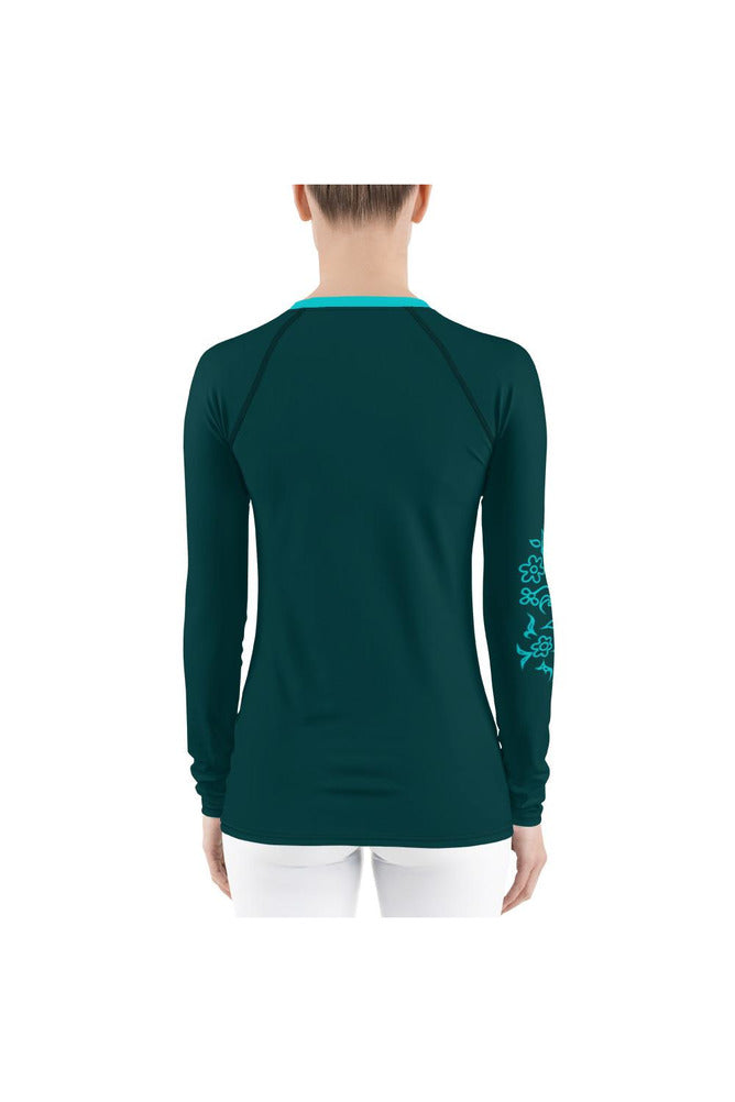 Floral Foundation Women's Rash Guard - Objet D'Art