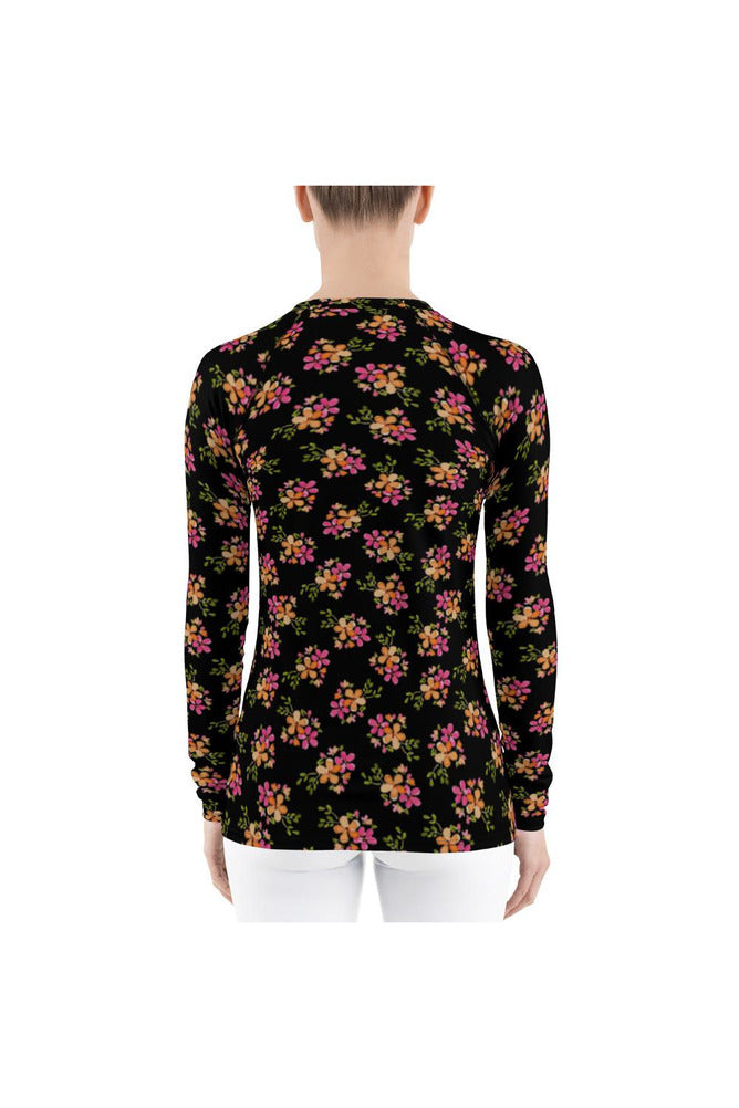 Floral Flare Women's Rash Guard - Objet D'Art