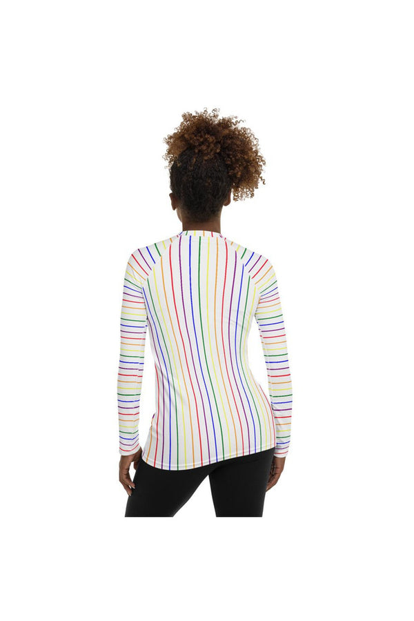 Life Savor Striped Women's Rash Guard - Objet D'Art