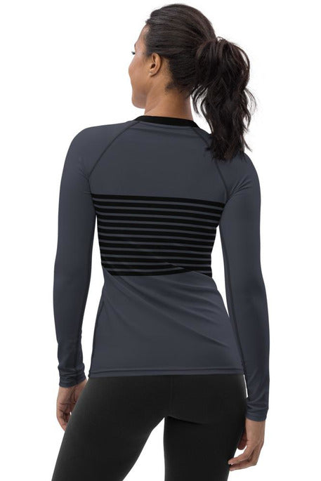 Striped Women's Rash Guard - Objet D'Art