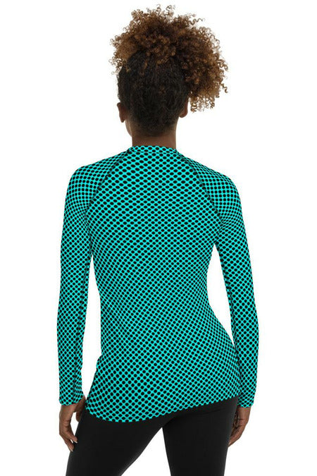 Micro Polkadot Women's Rash Guard - Objet D'Art