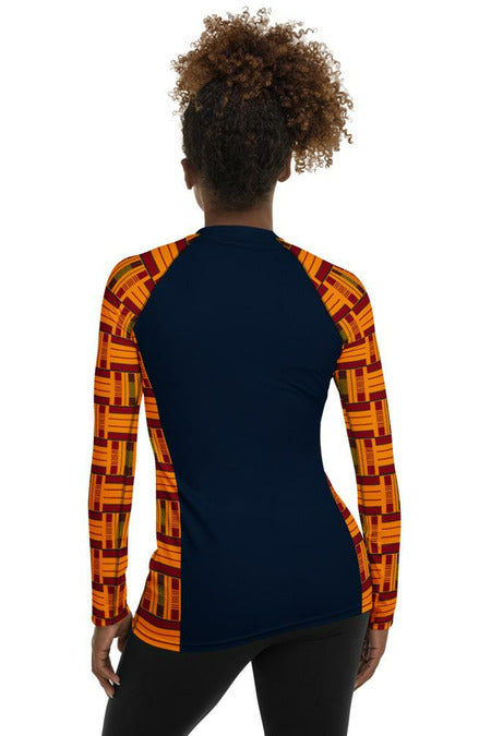 Kente Cloth Accented Women's Rash Guard - Objet D'Art