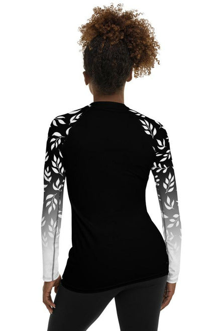 Floral Women's Rash Guard - Objet D'Art