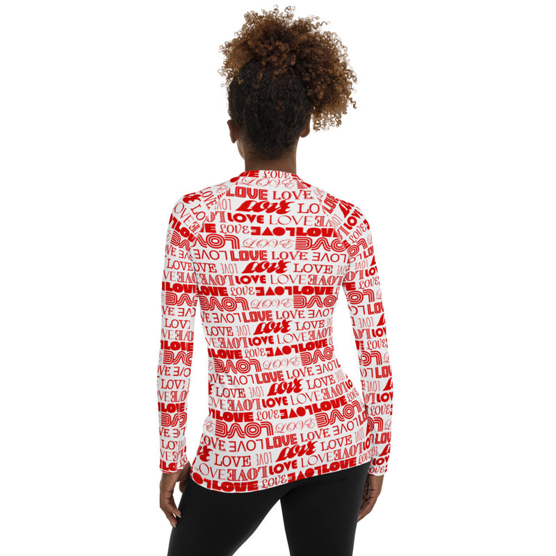Love Print Women's Rash Guard - Objet D'Art