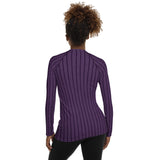 Posh Plum Herringbone Women's Rash Guard - Objet D'Art