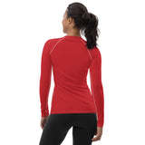 Red Rose Women's Rash Guard - Objet D'Art