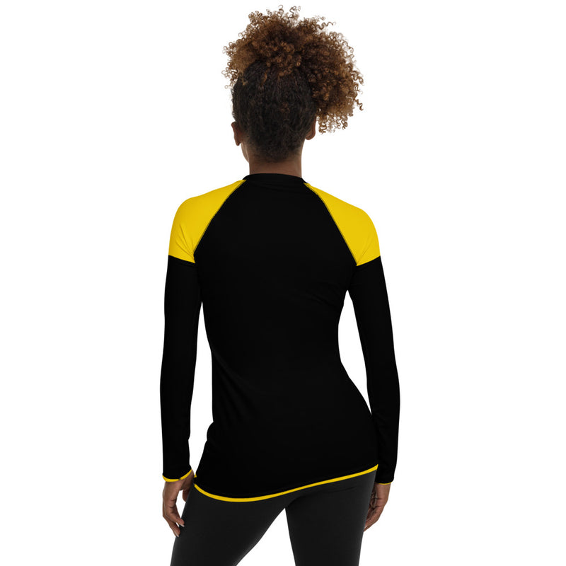 Black & Gold Women's Rash Guard - Objet D'Art