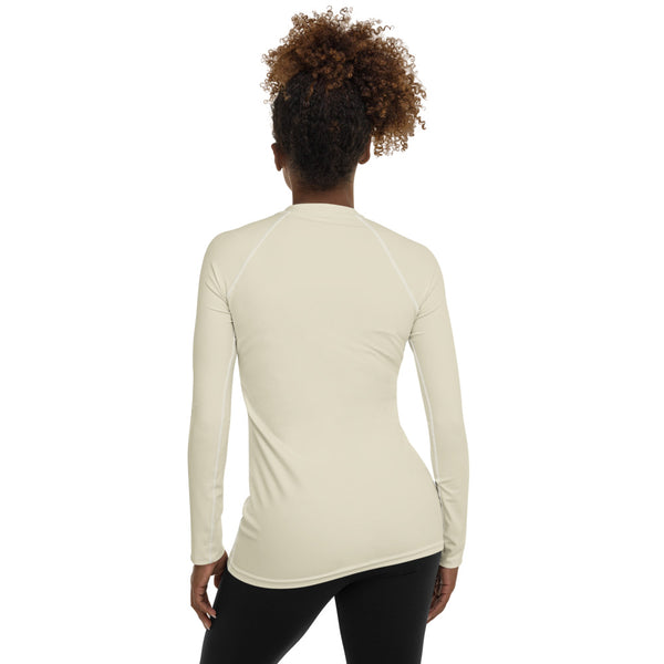 Light Beige Women's Rash Guard - Objet D'Art