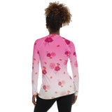 Pink Florals Women's Rash Guard - Objet D'Art