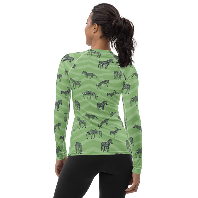 Zestful Zebras Women's Rash Guard - Objet D'Art