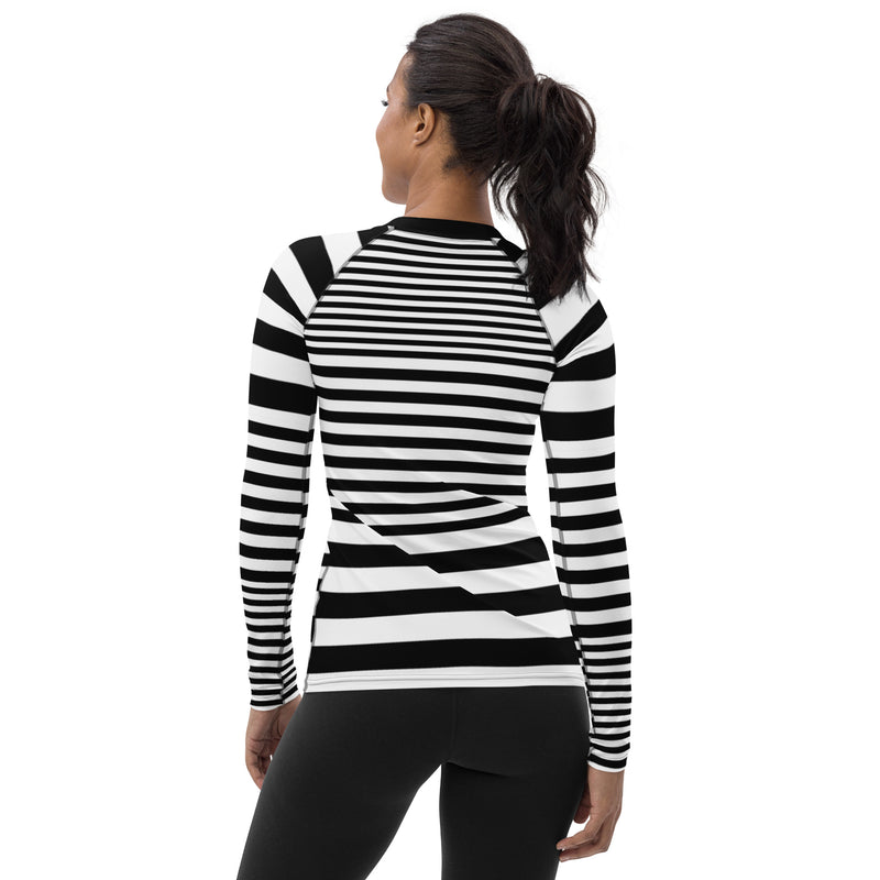 Striped Women's Rash Guard - Objet D'Art