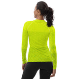 Lime-Green Matrix Women's Rash Guard - Objet D'Art