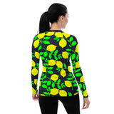 Lemon Print Women's Rash Guard - Objet D'Art