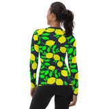 Lemon Print Women's Rash Guard - Objet D'Art