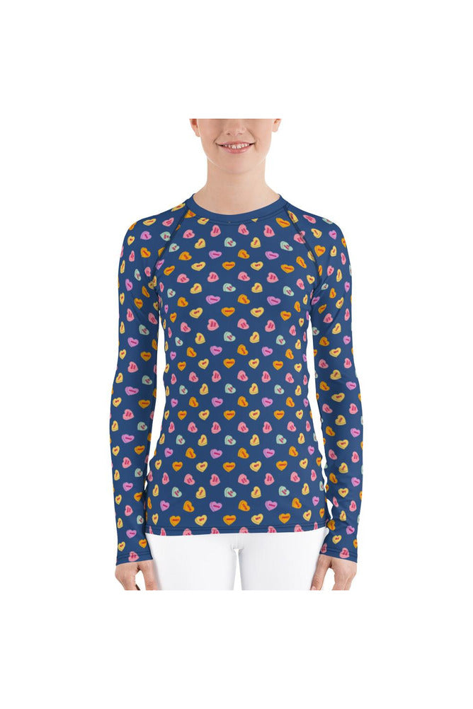 Valentine's Day Candy Print Women's Rash Guard - Objet D'Art