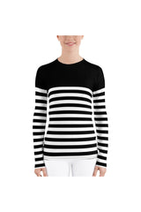 Striped Women's Rash Guard - Objet D'Art