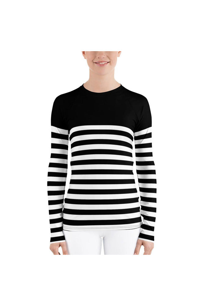 Striped Women's Rash Guard - Objet D'Art