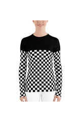 Checkered Women's Rash Guard - Objet D'Art