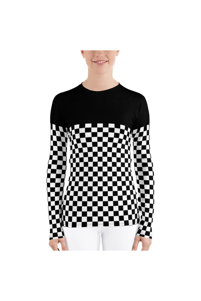 Checkered Women's Rash Guard - Objet D'Art