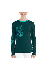 Floral Foundation Women's Rash Guard - Objet D'Art