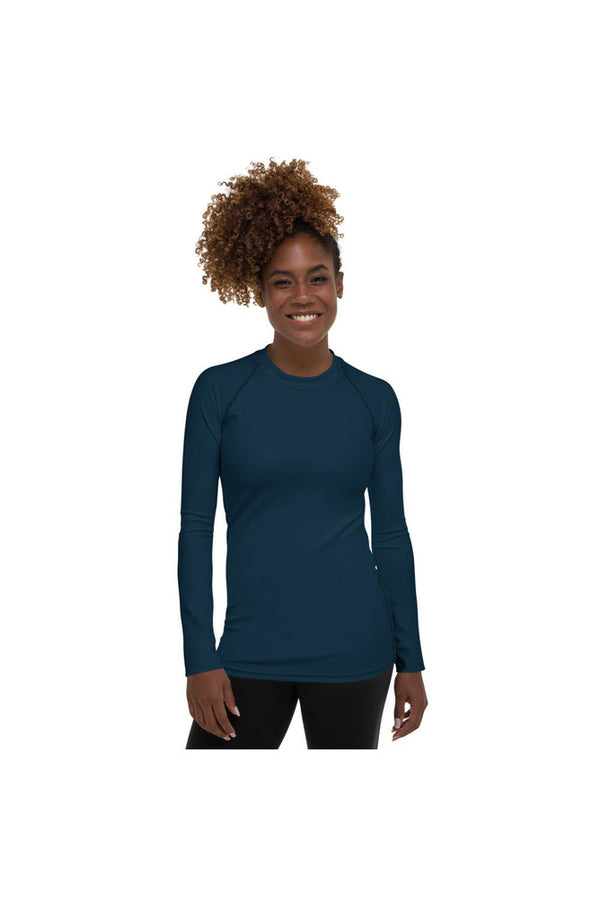 Petrol Blue Women's Rash Guard - Objet D'Art