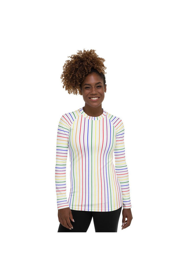 Life Savor Striped Women's Rash Guard - Objet D'Art