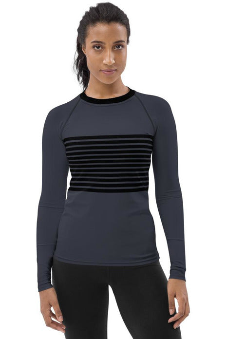 Striped Women's Rash Guard - Objet D'Art