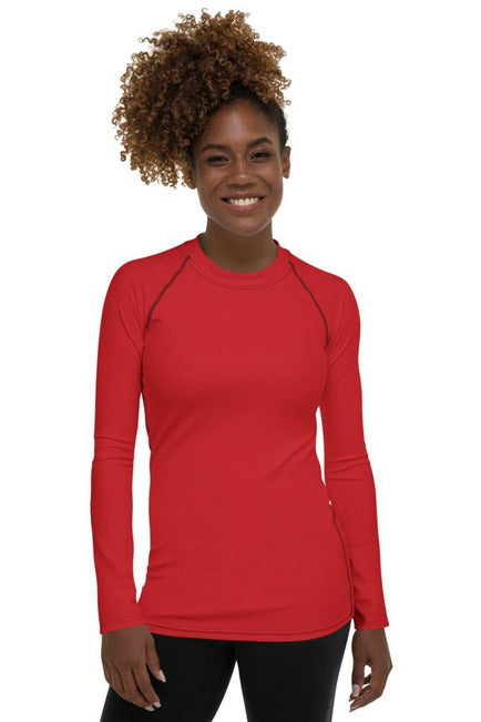 Flame Scarlet Women's Rash Guard - Objet D'Art