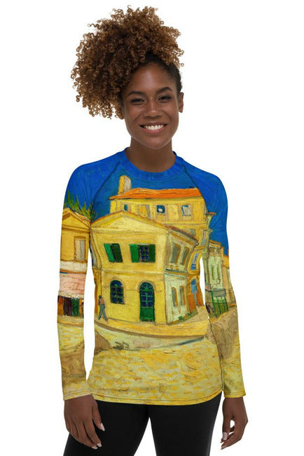 Van Gogh's Yellow House Women's Rash Guard - Objet D'Art