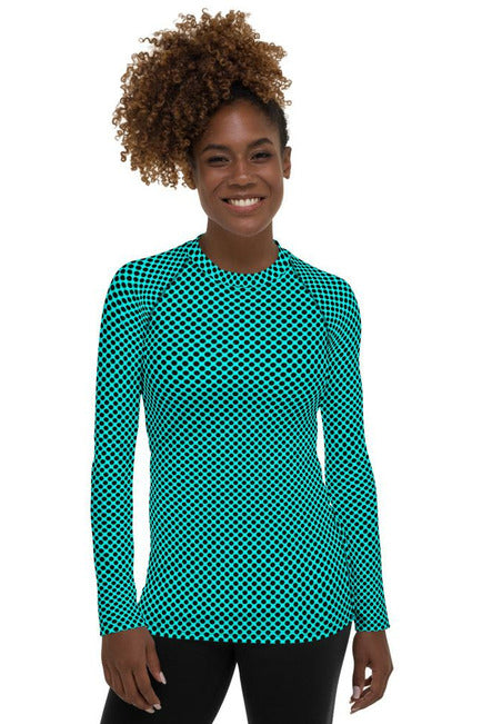 Micro Polkadot Women's Rash Guard - Objet D'Art