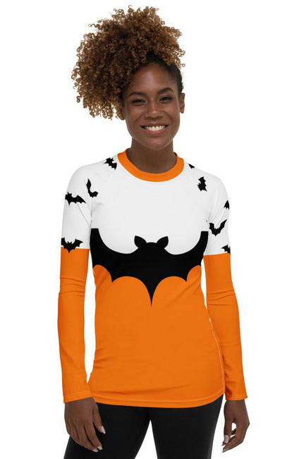 Halloween Bats Aloft Women's Rash Guard - Objet D'Art