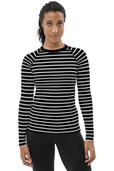 Striped Women's Rash Guard - Objet D'Art