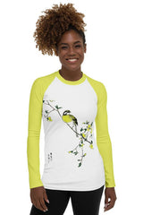 Japanese Meadow Bunting Women's Rash Guard - Objet D'Art