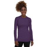 Posh Plum Herringbone Women's Rash Guard - Objet D'Art