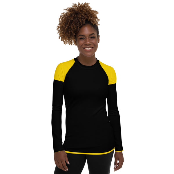 Black & Gold Women's Rash Guard - Objet D'Art