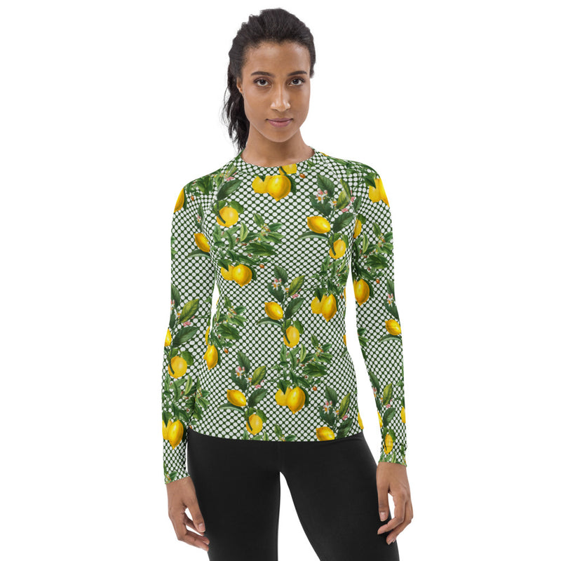 Lemony Dots Women's Rash Guard - Objet D'Art