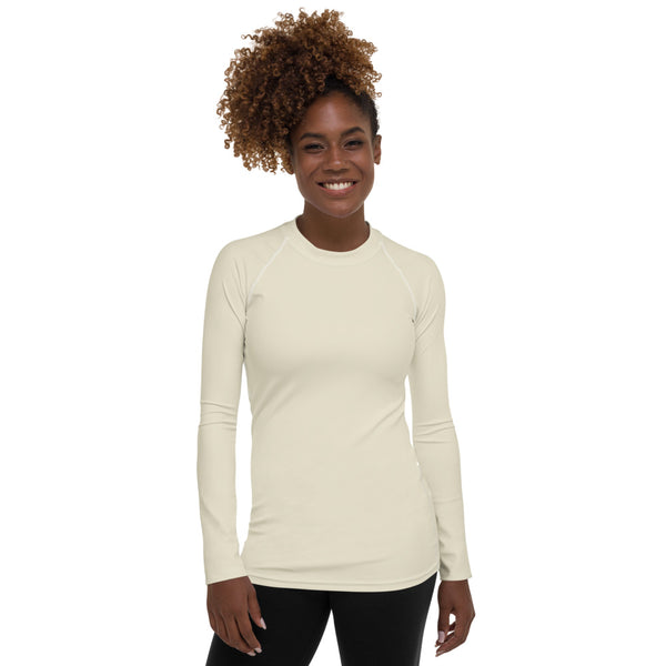 Light Beige Women's Rash Guard - Objet D'Art