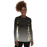 Floral Mesh Women's Rash Guard - Objet D'Art